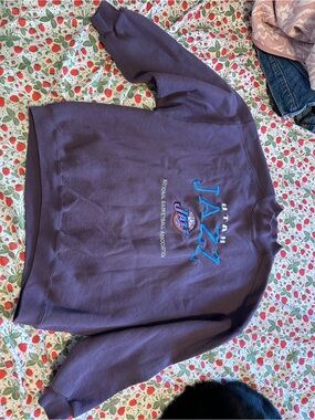 Vintage Purple Crewneck Utah Jazz NBA Sweatshirt